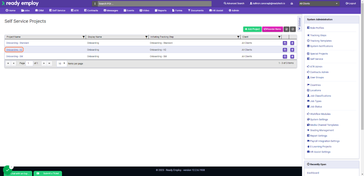 Select the onboarding journey